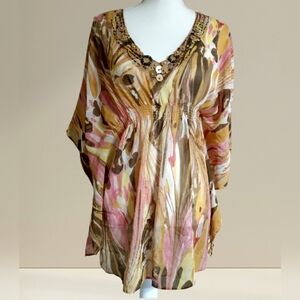 New York & Company Multicolor Boho Top